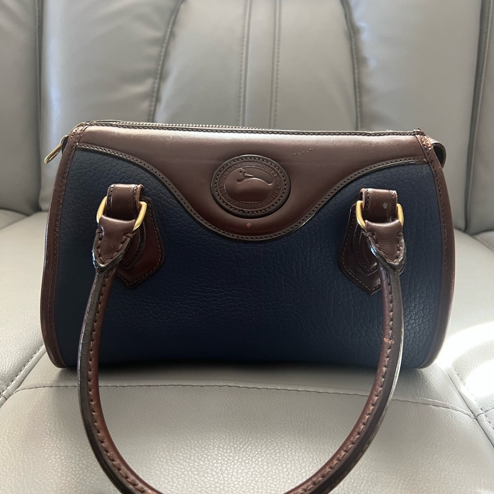 Dooney & Bourke Brown and Navy Satchel